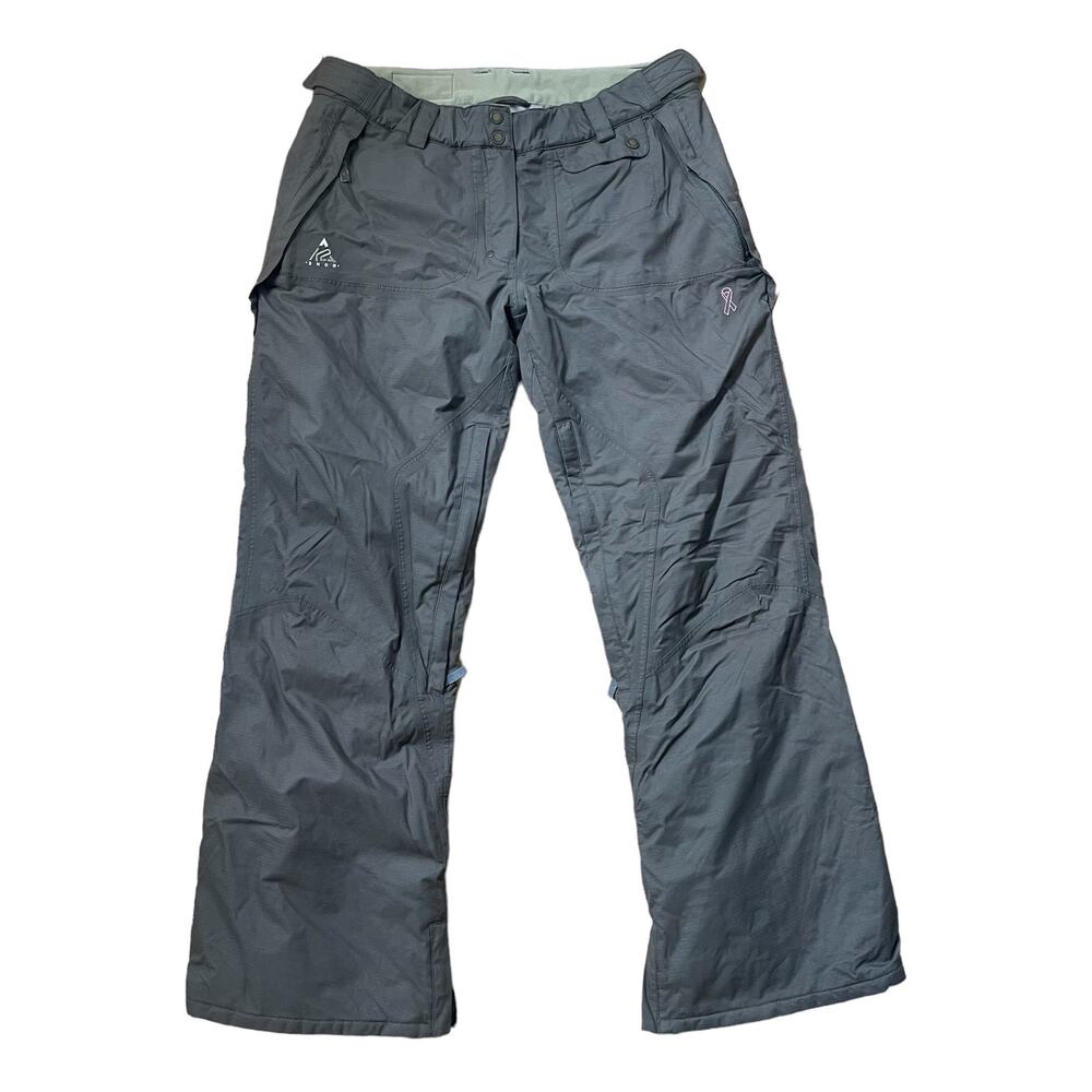 K2 SNOWBOARD PANTS GRAY BREAST CANCER AWARENESS RIBBON Women’s size Large